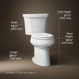 Kohler | Highline | Floor Mount Two Piece Toilet - White - image 3