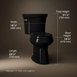 Kohler | Highline | Floor Mount Two Piece Toilet - Black - image 3