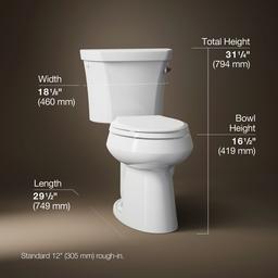 Kohler | Highline | Floor Mount Two Piece Toilet - White - image 3