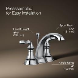Kohler | Devonshire | Centerset Bathroom Sink Faucet - Polished Chrome - image 3