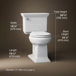 Kohler Memoirs Stately ContinuousClean two-piece round-front toilet, 1.28 gpf - White - image 3