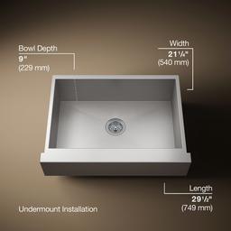 Kohler | Vault | Farmhouse Kitchen Sink - Stainless Steel - image 3