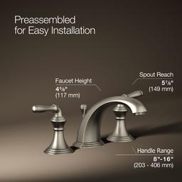 Kohler | Devonshire | Widespread Bathroom Sink Faucet - Vibrant Brushed Nickel - image 3