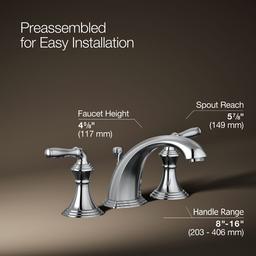 Kohler | Devonshire | Widespread Bathroom Sink Faucet - Polished Chrome - image 3