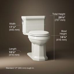 One-piece compact elongated toilet with concealed trapway, 1.28 gpf - image 3