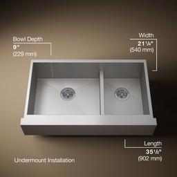 Kohler | Vault | Undermount Kitchen Sink - Stainless Steel - image 3