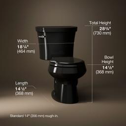 Kohler | Wellworth | Floor Mount Two Piece Toilet - Black - image 3