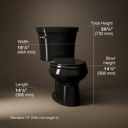Kohler | Wellworth | Floor Mount Two Piece Toilet - Black - image 3