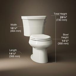 Kohler | Wellworth | Floor Mount Two Piece Toilet - Biscuit - image 3