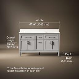Kohler | Hadron | Vanity Combo With Countertop - Atmos Grey - image 3