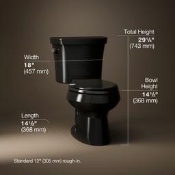 Kohler | Wellworth | Floor Mount Two Piece Toilet - Black - image 3