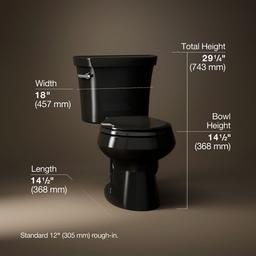 Kohler | Wellworth | Floor Mount Two Piece Toilet - Black - image 3