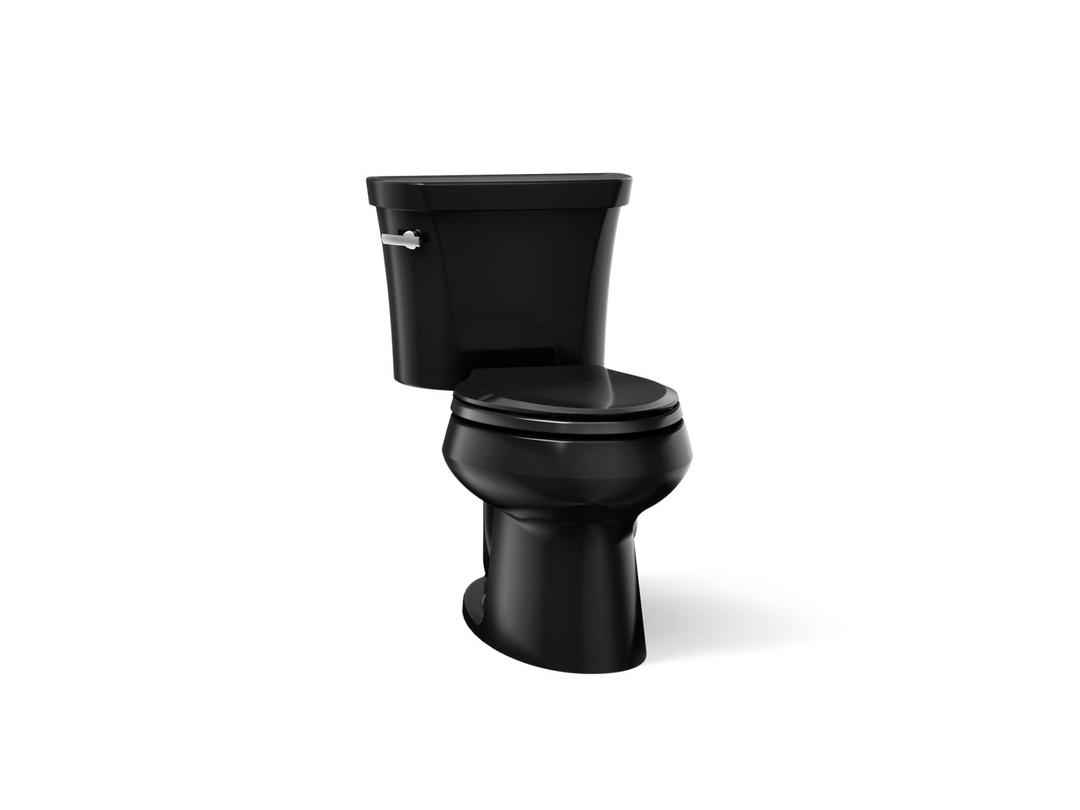 Kohler Wellworth Two-piece elongated toilet, 1.28 gpf - Black by Kohler