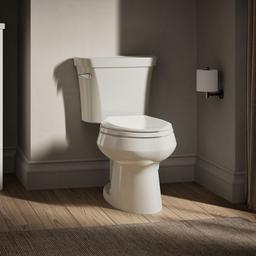 Kohler Wellworth Two-piece elongated toilet, 1.28 gpf - Biscuit - image 2