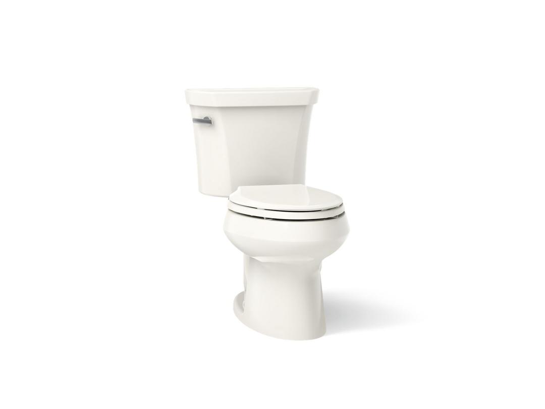 Kohler Wellworth Two-piece elongated toilet, 1.28 gpf - Biscuit by Kohler