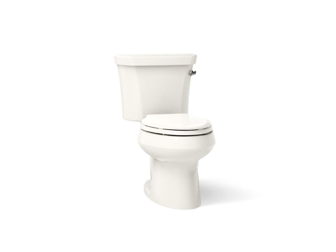 Kohler Wellworth Two-piece elongated toilet, 1.28 gpf - Biscuit by Kohler