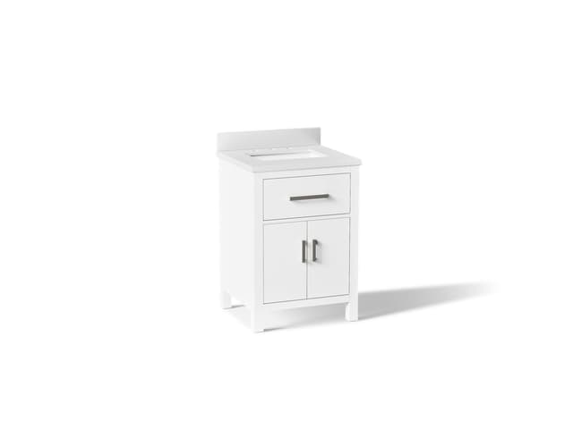 Kohler Kresla 24'' bathroom vanity cabinet with sink and quartz top - White