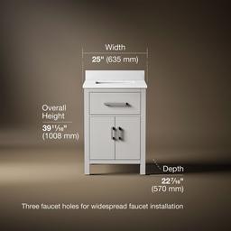 Kohler Kresla 24'' bathroom vanity cabinet with sink and quartz top - Atmos Grey - image 3