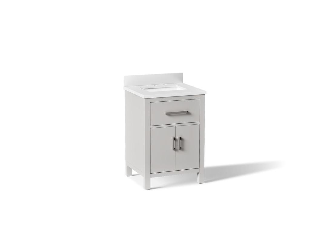 Kohler Kresla 24'' bathroom vanity cabinet with sink and quartz top - Atmos Grey by Kohler