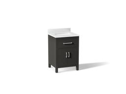 Kohler Kresla 24'' bathroom vanity cabinet with sink and quartz top - Carbon Oak - image 1