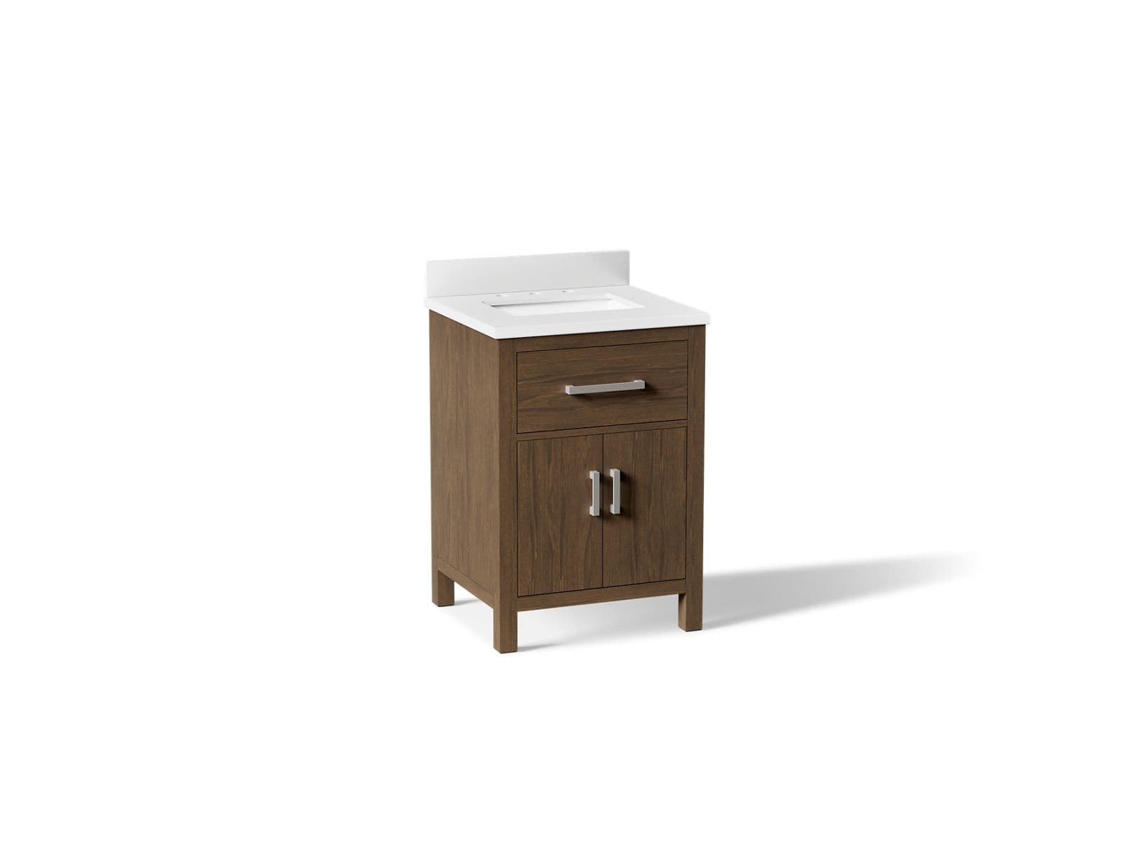 Kohler Kresla 24'' Bathroom Vanity Cabinet With Sink And Quartz Top Draper Oak by Kohler