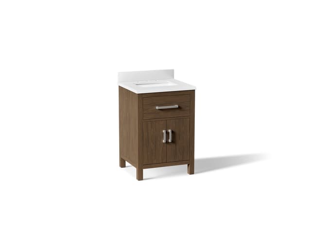 Kohler Kresla 24'' Bathroom Vanity Cabinet With Sink And Quartz Top Draper Oak