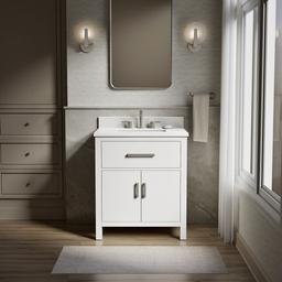Kohler Kresla 30'' bathroom vanity cabinet with sink and quartz top - White - image 2