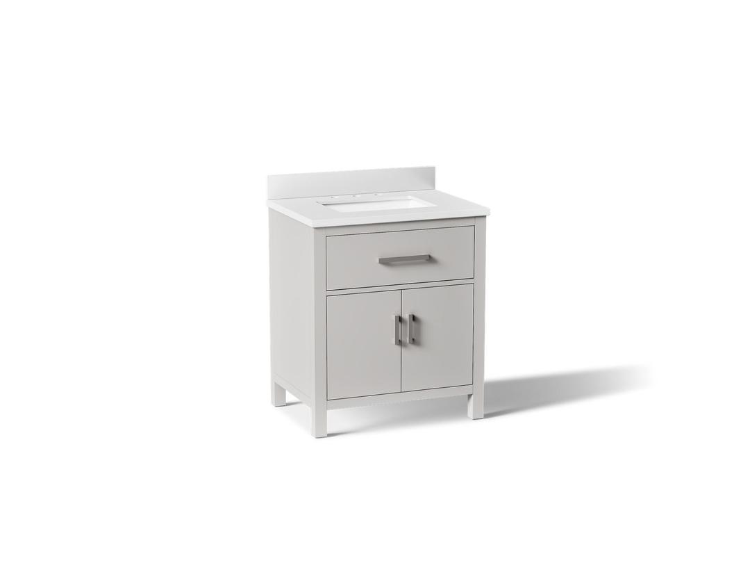 Kohler Kresla 30'' bathroom vanity cabinet with sink and quartz top - Atmos Grey by Kohler