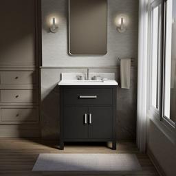 Kohler Kresla 30'' bathroom vanity cabinet with sink and quartz top - Carbon Oak - image 2