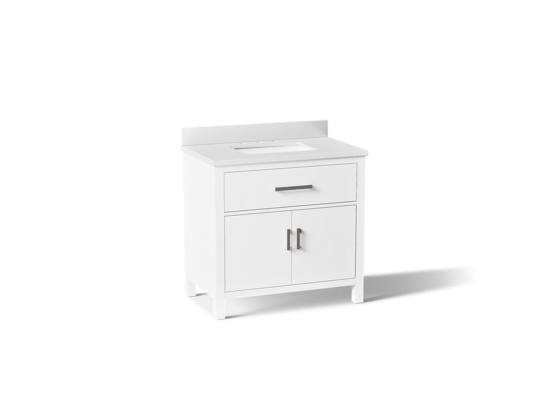 Kohler Kresla 36'' bathroom vanity cabinet with sink and quartz top - White by Kohler