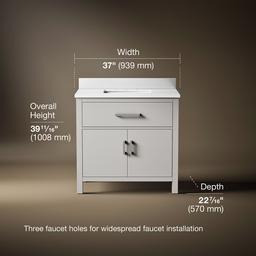 Kohler Kresla 36'' bathroom vanity cabinet with sink and quartz top - Atmos Grey - image 3