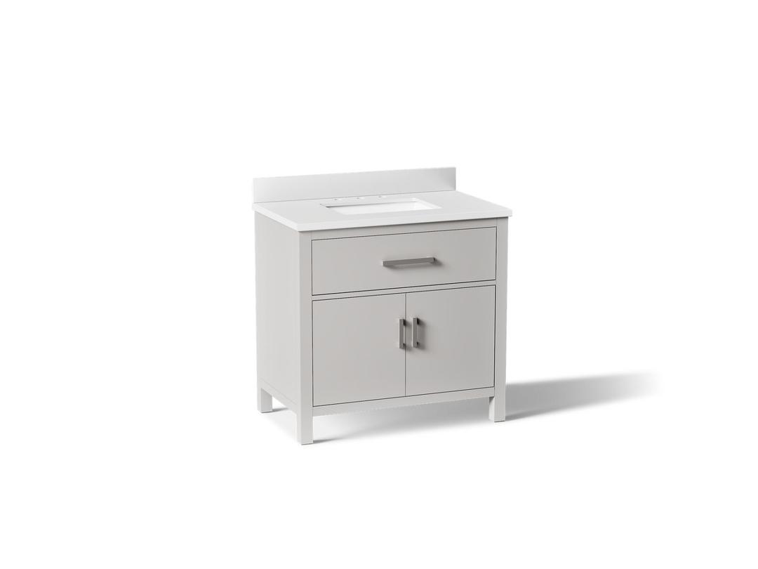 Kohler Kresla 36'' bathroom vanity cabinet with sink and quartz top - Atmos Grey by Kohler