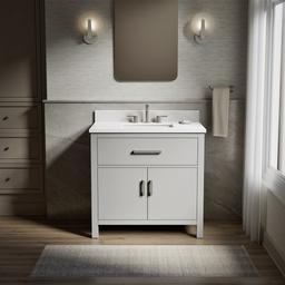 Kohler Kresla 36'' bathroom vanity cabinet with sink and quartz top - Atmos Grey - image 2