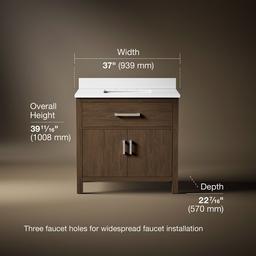 Kohler Kresla 36'' Bathroom Vanity Cabinet With Sink And Quartz Top Draper Oak - image 3