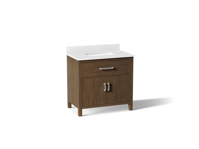 Kohler Kresla 36'' Bathroom Vanity Cabinet With Sink And Quartz Top Draper Oak