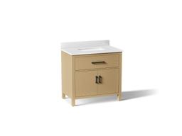 Kohler Kresla 36'' bathroom vanity cabinet with sink and quartz top - Light Oak - image 1