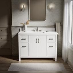Kohler Kresla 48'' bathroom vanity cabinet with sink and quartz top - White - image 2