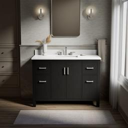 Kohler Kresla 48'' bathroom vanity cabinet with sink and quartz top - Carbon Oak - image 2