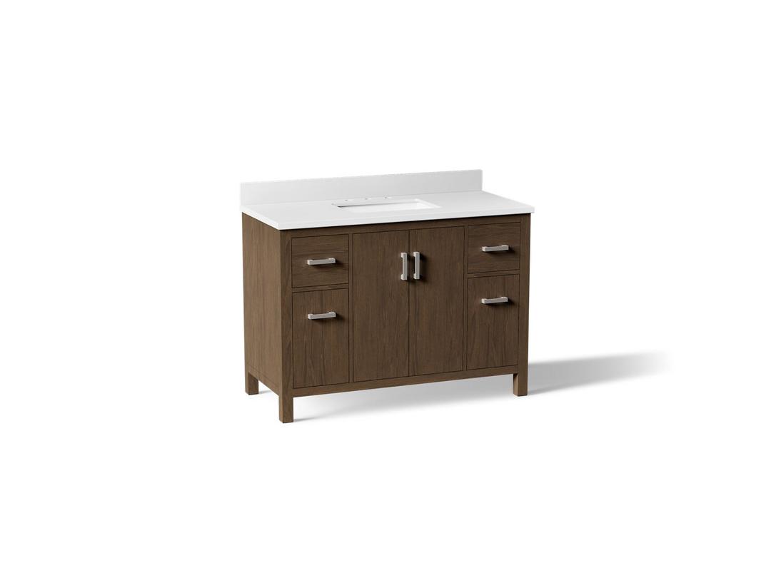 Kohler Kresla 48'' Bathroom Vanity Cabinet With Sink And Quartz Top Draper Oak by Kohler