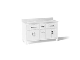 Kohler Kresla 60'' bathroom vanity cabinet with sinks and quartz top - White - image 1