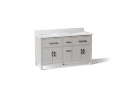 Kohler Kresla 60'' bathroom vanity cabinet with sinks and quartz top - Atmos Grey - image 1