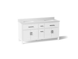 Kohler Kresla 72'' bathroom vanity cabinet with sinks and quartz top - White - image 1