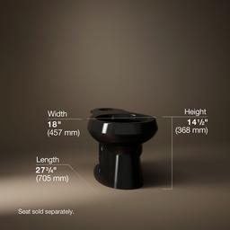 Kohler Wellworth Round-front toilet bowl - Black - image 3