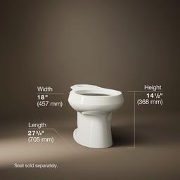 Kohler Wellworth Round-front toilet bowl - Biscuit - image 3