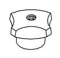 Kohler Genuine Parts Handle, 4 ARM HOT - Polished Chrome by Kohler Genuine Parts