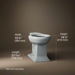 Kohler | Memoirs | Floor Mount Toilet Bowl - Ice Grey - image 2