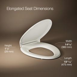 Kohler Rutledge ReadyLatch Quiet-CloseE elongated toilet seat - Biscuit - image 3