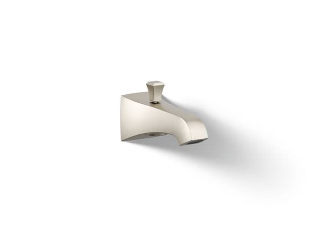 Kohler Memoirs Stately Wall-mount bath spout with Deco design and diverter - Vibrant Brushed Nickel