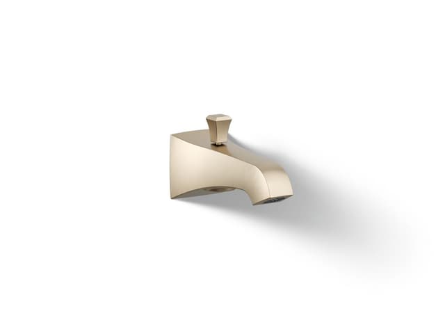 Kohler Memoirs Stately Wall-mount bath spout with Deco design and diverter - Vibrant Brushed Bronze