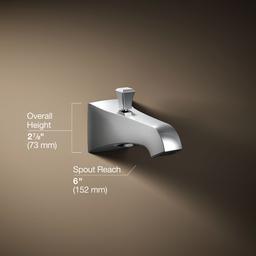 Kohler Memoirs Stately Wall-mount bath spout with Deco design and diverter - Polished Chrome - image 3